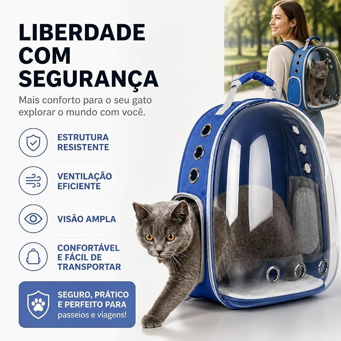 Maleta Morral Mascotas Burbuja Orificios