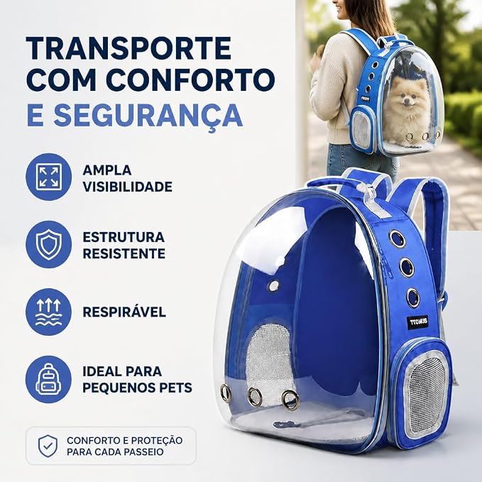 Maleta Morral Mascotas Burbuja Orificios