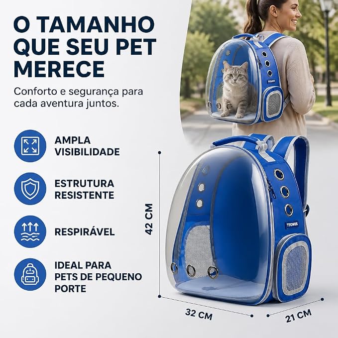 Maleta Morral Mascotas Burbuja Orificios