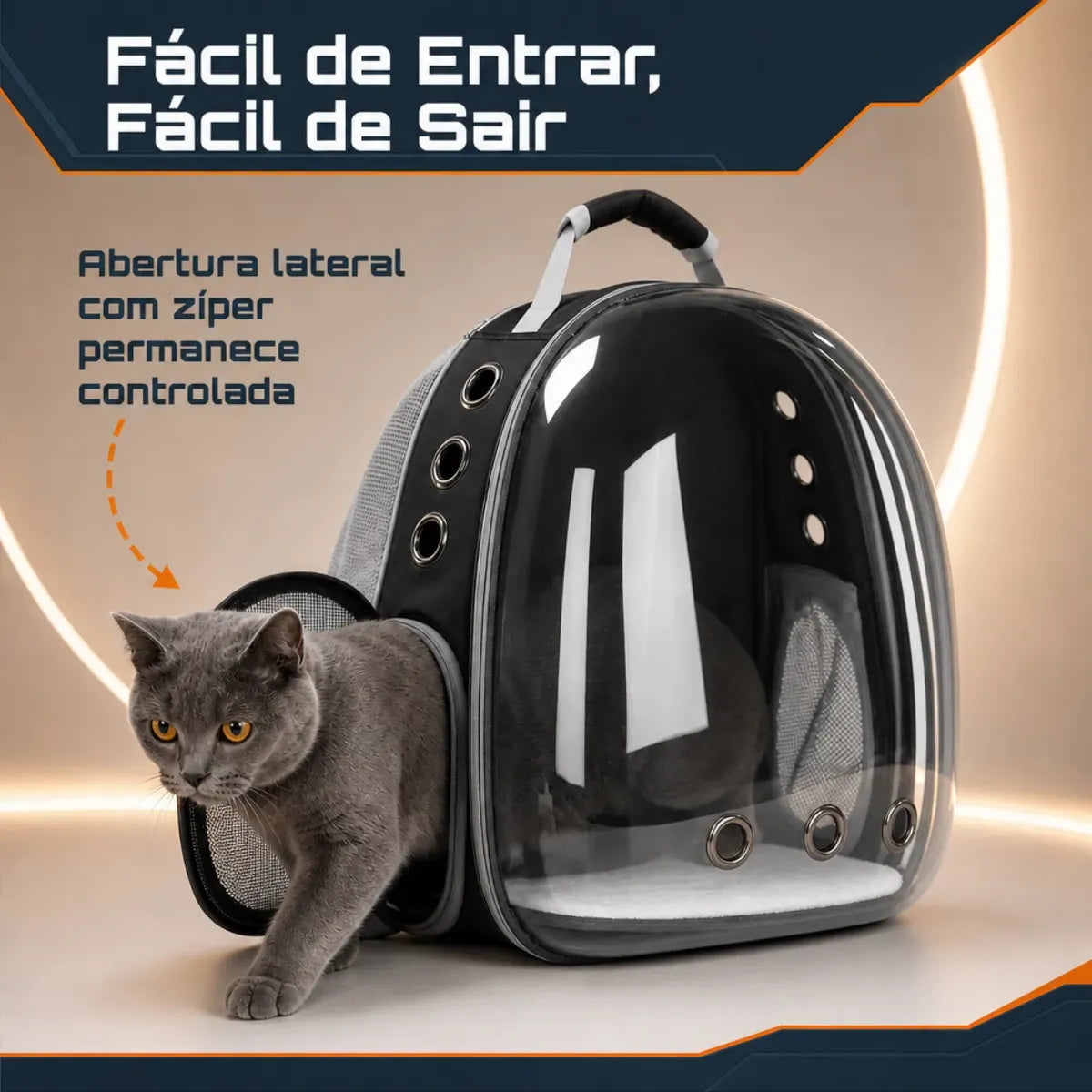 Maleta Morral Mascotas Burbuja Orificios