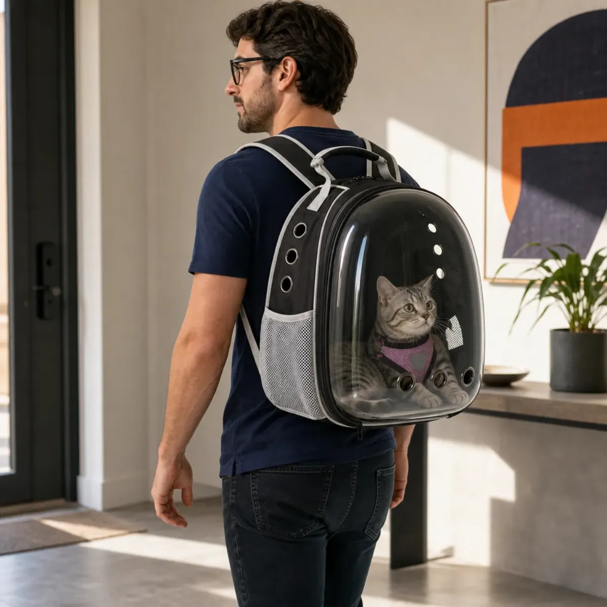 Maleta Morral Mascotas Burbuja Orificios