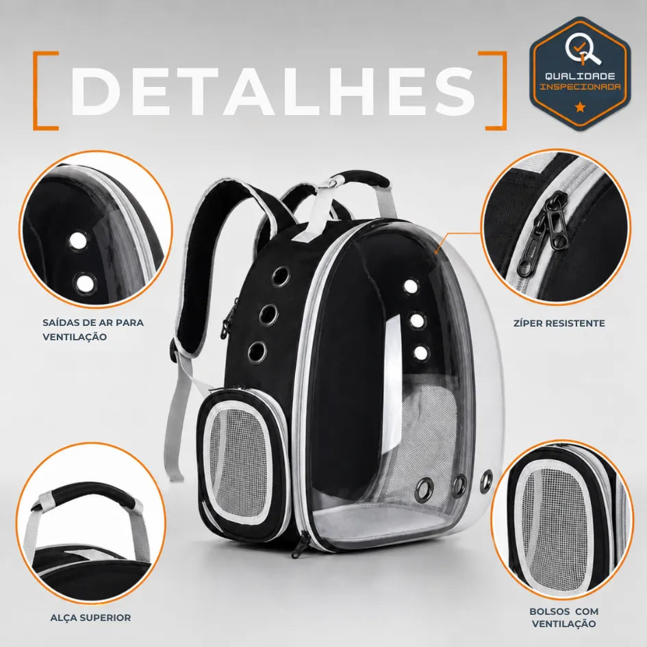 Maleta Morral Mascotas Burbuja Orificios